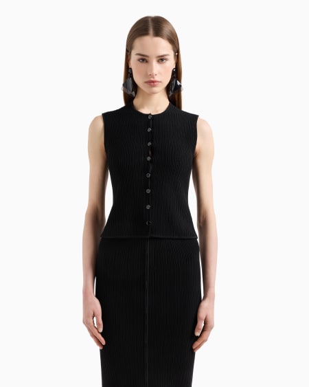 Armani Chaleco De Tejido Ottoman Calado