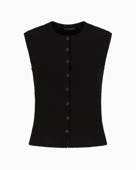 Armani Chaleco De Tejido Ottoman Calado