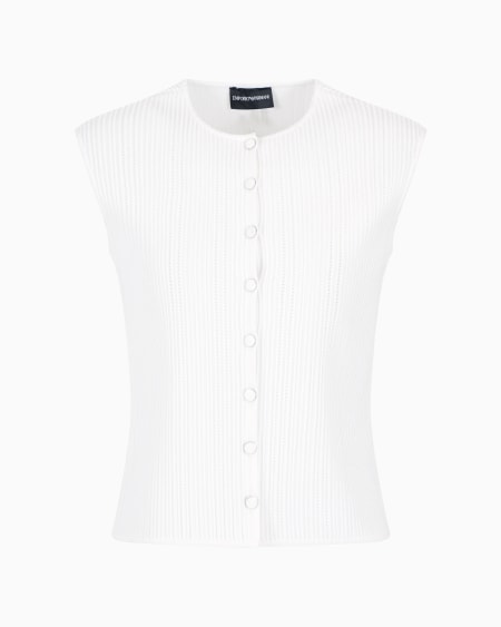 Armani Chaleco De Tejido Ottoman Calado