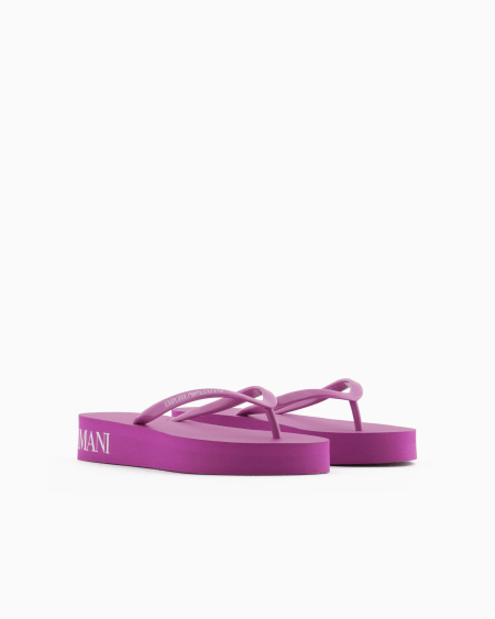 Armani Chanclas De Goma Con Logotipo Y Plataforma