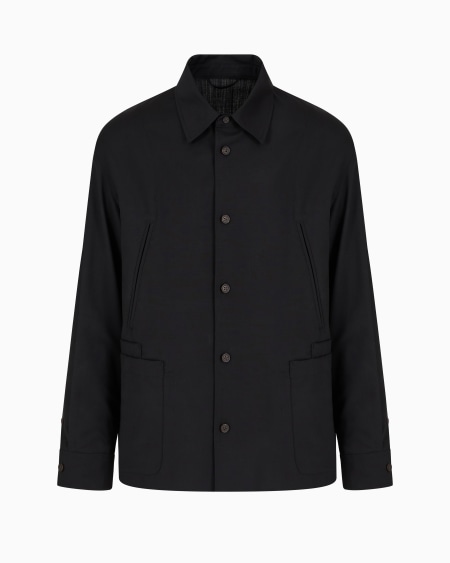 Armani Chaqueta camisera de lana fría superligera