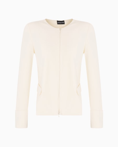 Armani Chaqueta De Punto Ottoman Con Cremallera