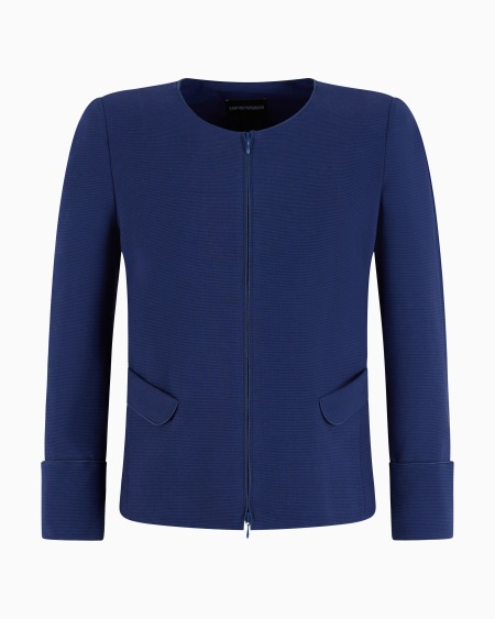 Armani Chaqueta de punto ottoman con cremallera