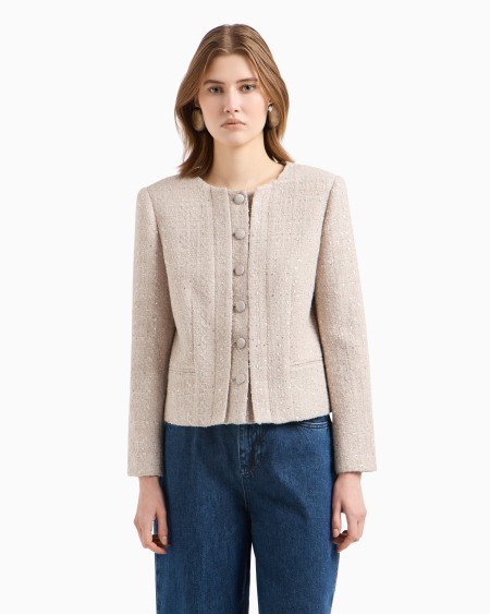 Armani Chaqueta De Tweed De Lúrex
