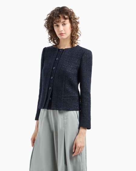 Armani Chaqueta De Tweed De Lúrex