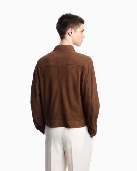 Armani Chaqueta En Ante De Cabra Microcalado Icon