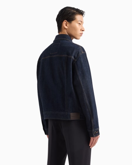 Armani Chaqueta En Denim Lavado Aclarado