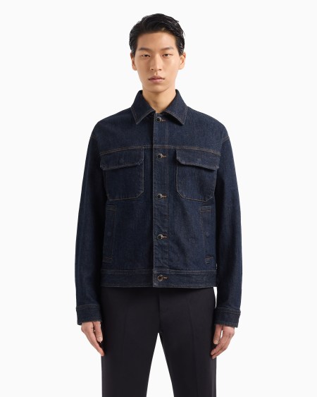 Armani Chaqueta En Denim Lavado Aclarado