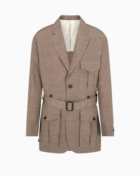 Armani Chaqueta sahariana en mezcla de lino