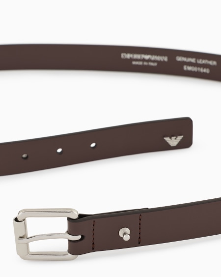 Armani Cinturón De Piel Lisa Con Placa De águila