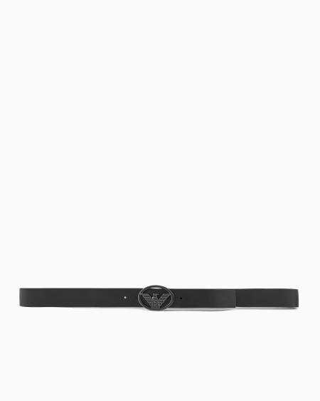 Armani Cinturón De Piel Lisa Con Placa De águila