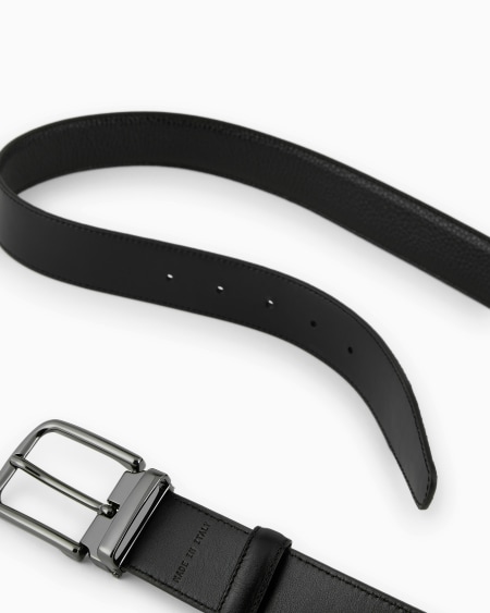 Armani Cinturón Reversible De Cuero Plena Flor