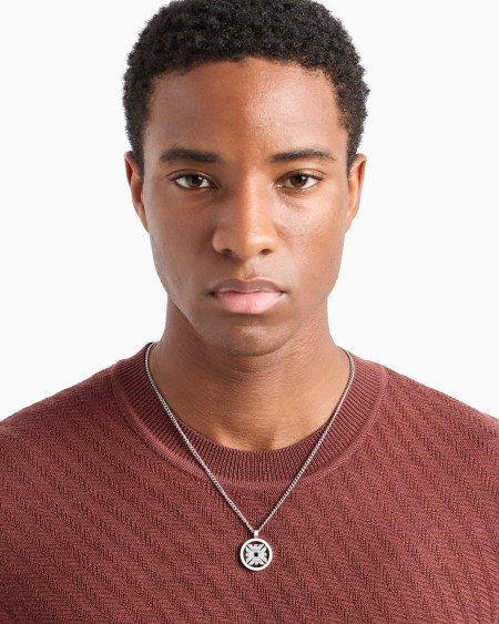 Armani Collar Con Colgante De Acero Inoxidable