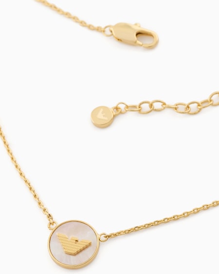 Armani Collar Con Colgante De Latón Color Dorado