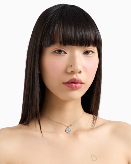 Armani Collar Con Colgante De Plata De Ley