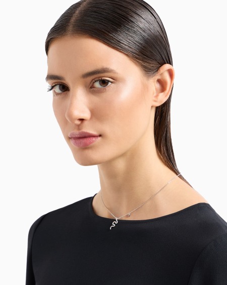 Armani Collar Con Colgante De Plata De Ley