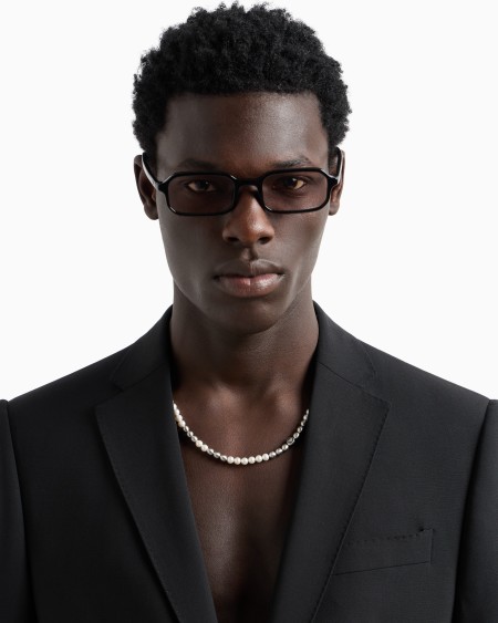 Armani Collar Con Cuentas De Vidrio Blanco