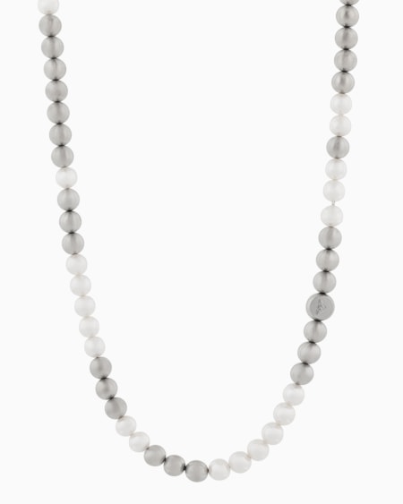 Armani Collar con cuentas de vidrio blanco