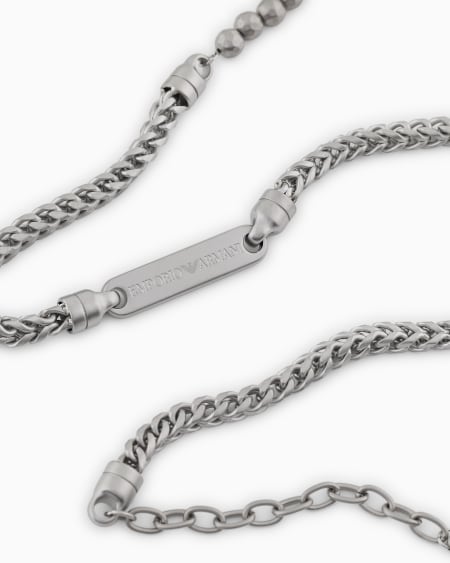 Armani Collar Con Placa De Acero Inoxidable