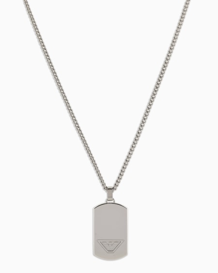 Armani Collar con placa de acero inoxidable