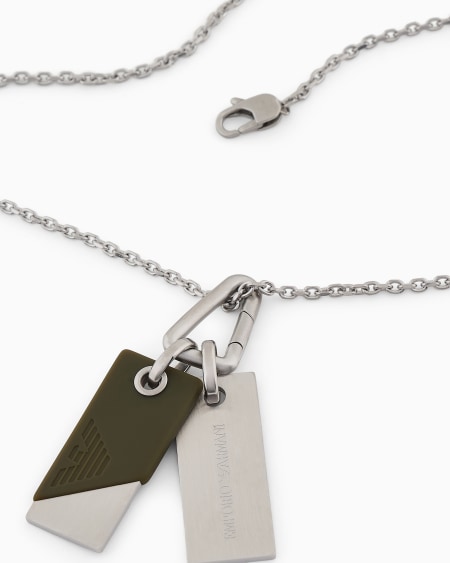 Armani Collar Con Placa De Acero Inoxidable