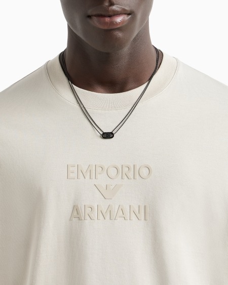 Armani Collar Con Placa Y Cristales Negros