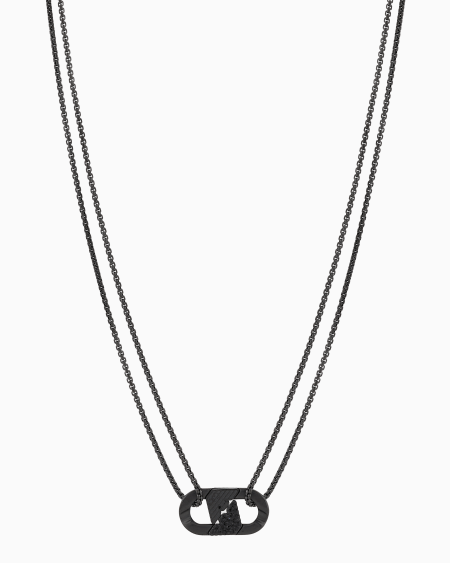 Armani Collar con placa y cristales negros