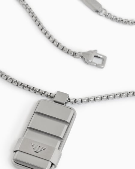 Armani Collar Con Placas De Acero Inoxidable