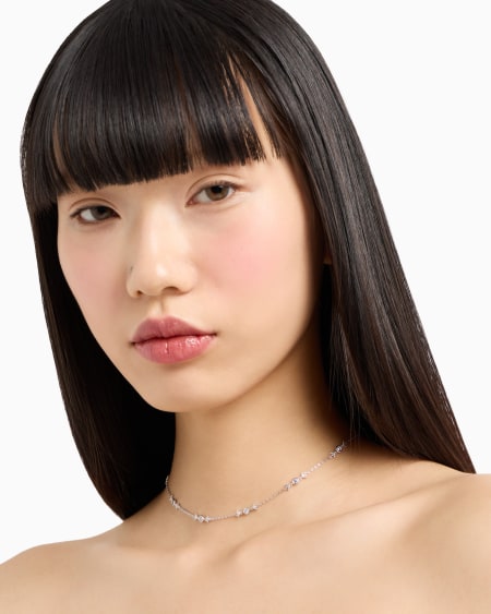 Armani Collar De Cadena Fina De Plata De Ley