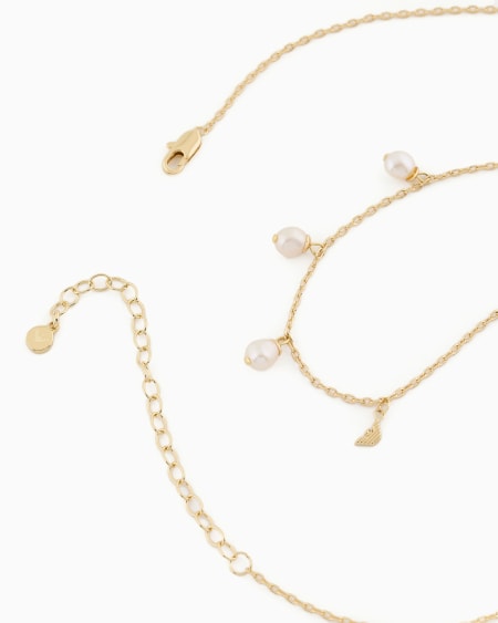 Armani Collar De Cadena Fina En Latón Dorado