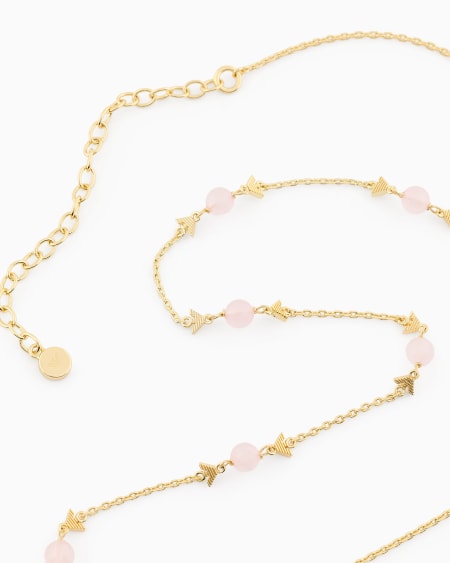 Armani Collar De Cadena Fina En Latón Dorado