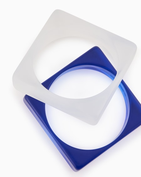 Armani Conjunto De Dos Pulseras Rígidas Cuadradas