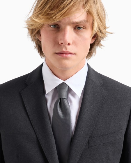 Armani Corbata De Seda Pura Efecto Ottoman