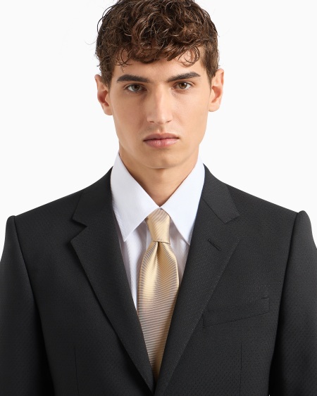 Armani Corbata De Seda Pura Efecto Ottoman