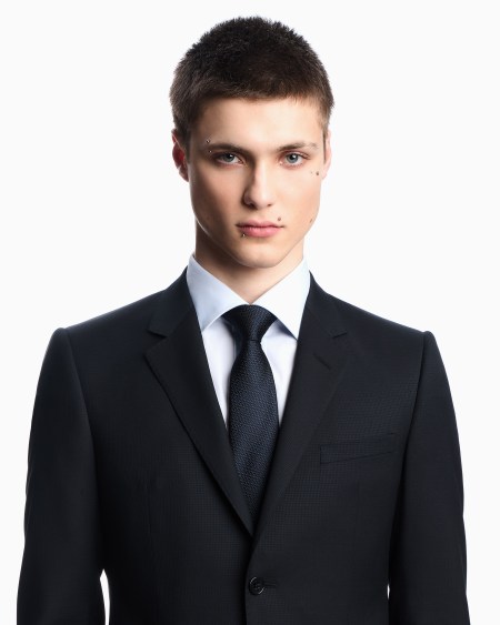 Armani Corbata De Seda Pura Microadamascada