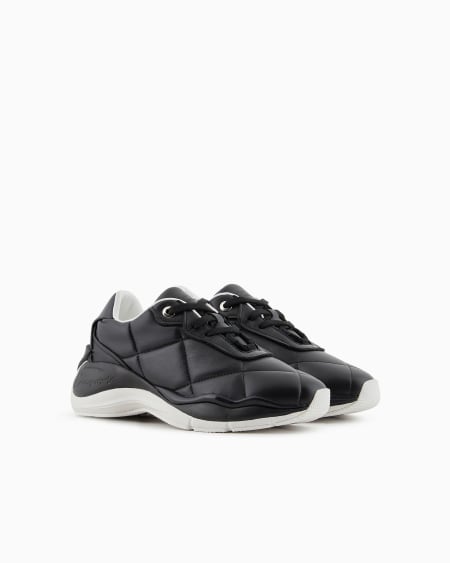 Armani Deportivas De Napa Acolchada