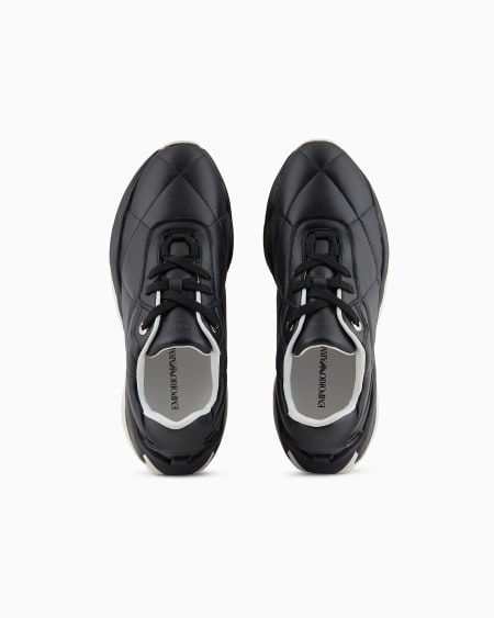 Armani Deportivas De Napa Acolchada