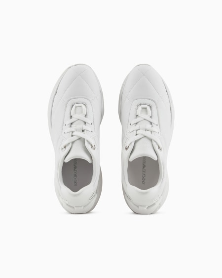 Armani Deportivas De Napa Acolchada