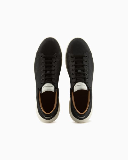 Armani Deportivas De Nobuk Con Suela Estriada