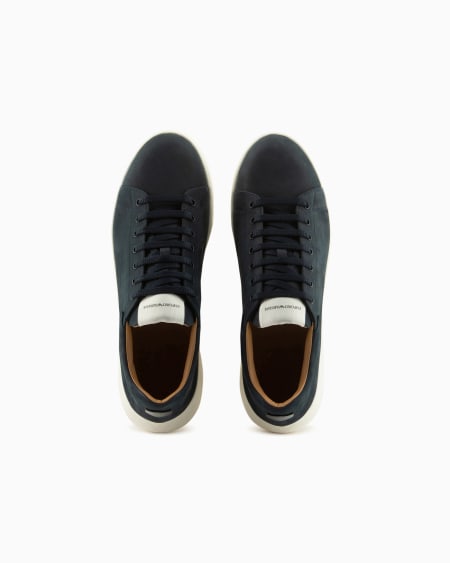 Armani Deportivas De Nobuk Con Suela Estriada