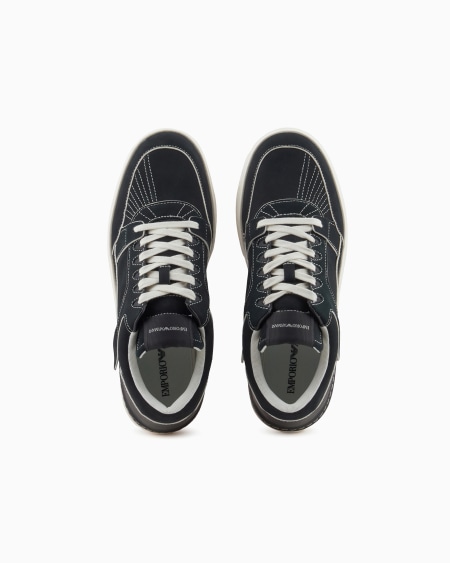 Armani Deportivas De Nobuk Y Vaqueta