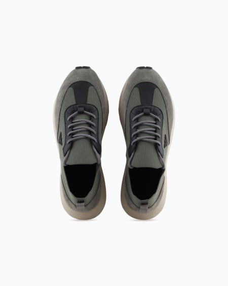 Armani Deportivas De Punto Con Detalles De Ante