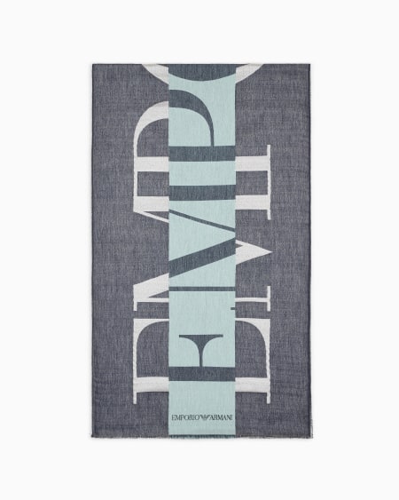 Armani Estola con maxilogotipo en tejido jacquard