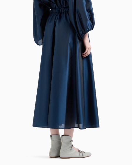 Armani Falda De Musolina Técnica Con Pliegues