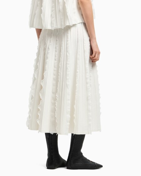 Armani Falda De Punto De Viscosa Con Volantes