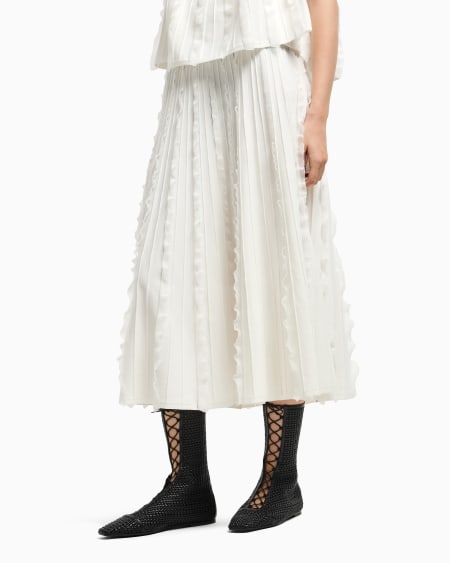 Armani Falda De Punto De Viscosa Con Volantes