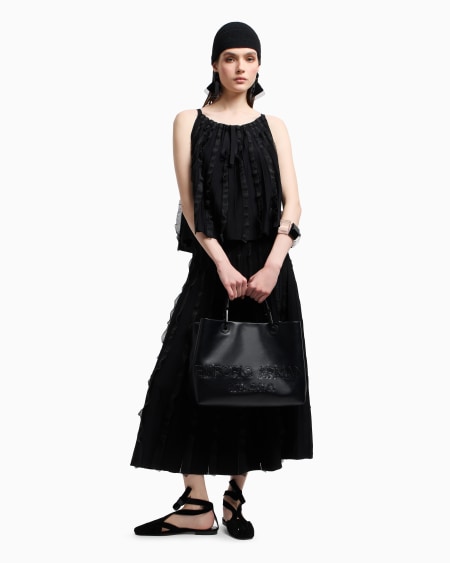 Armani Falda De Punto De Viscosa Con Volantes