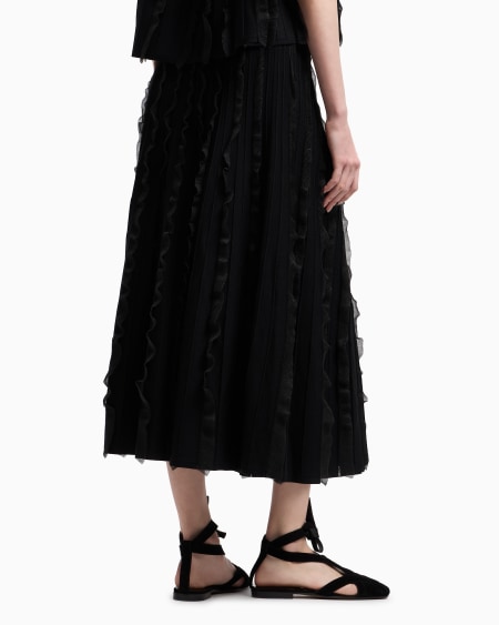 Armani Falda De Punto De Viscosa Con Volantes