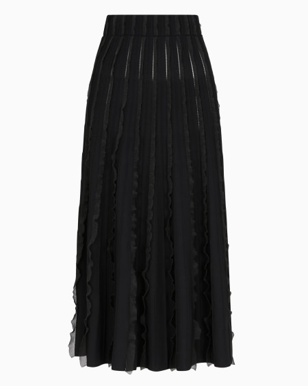 Armani Falda de punto de viscosa con volantes