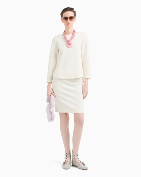 Armani Falda De Tubo De Punto Ottoman